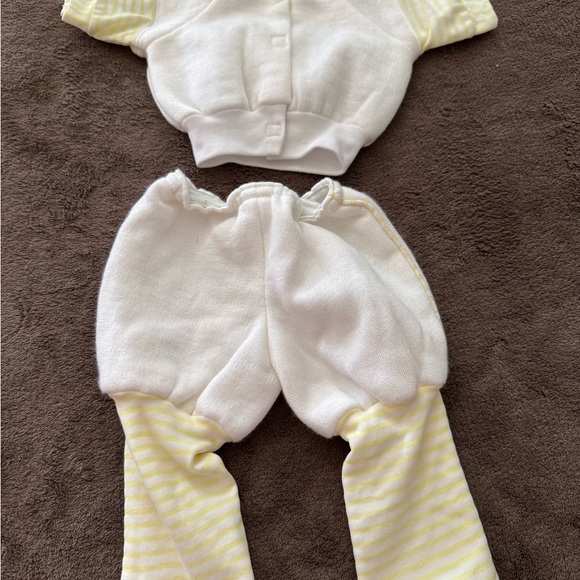 Vtg Cabbage Patch Kids Girls White and Yellow Striped Joggers by Coleco - Picture 2 of 2